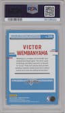 Victor Wembanyama from the 2023-24 Panini Donruss set graded by PSA and given an overall grade of 10.