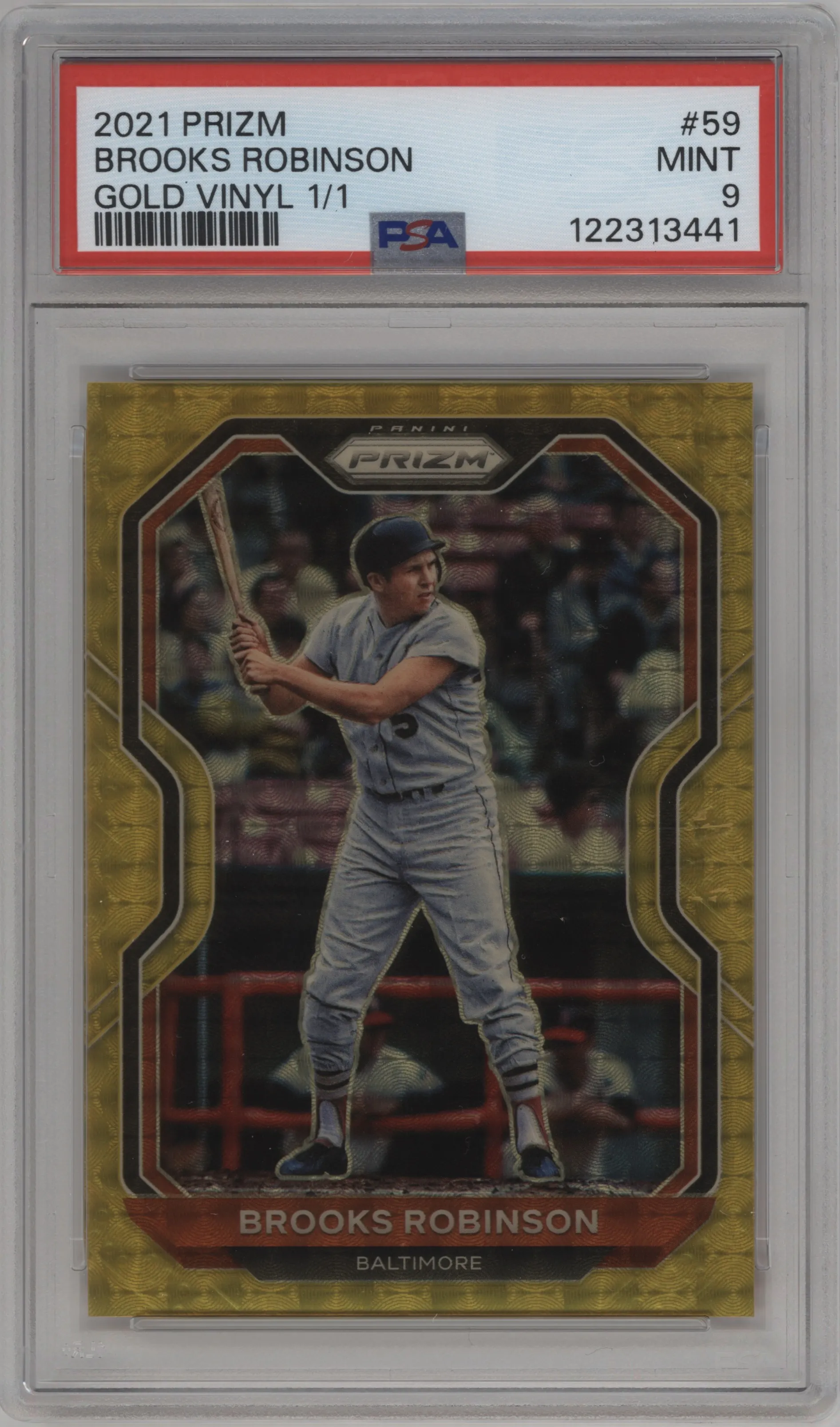 2021 Panini Prizm Brooks Robinson Gold Vinyl #59 PSA 9