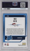 Bo Nix from the 2024 Donruss set featuring a Pink parallel graded by PSA and given an overall grade of 9.