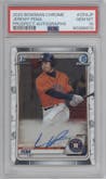 Jeremy Pena from the 2020 Bowman Chrome set graded by PSA and given an overall grade of 10.
