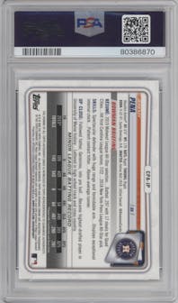 Jeremy Pena from the 2020 Bowman Chrome set graded by PSA and given an overall grade of 10.