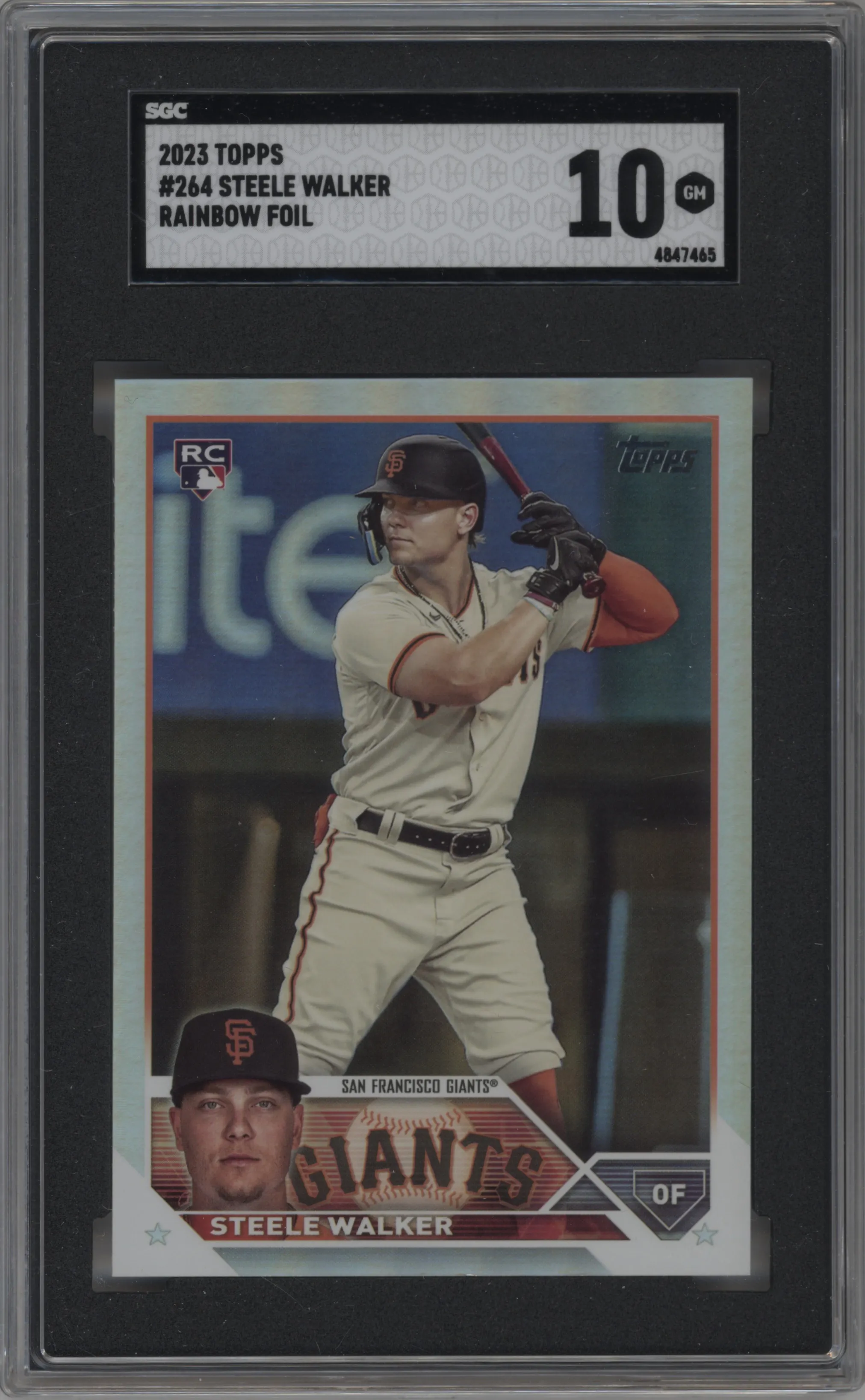 2023 Topps Series 1 Steele Walker Rainbow Foil SGC 10