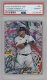 Jasson Dominguez from the 2024 Bowman's Best set graded by PSA and given an overall grade of 10.