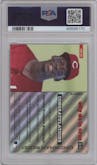 Elly De LA Cruz from the 2022 Bowman Heritage set featuring a Gold Refractor parallel graded by PSA and given an overall grade of 10.