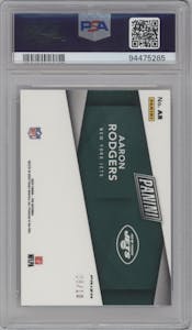 Aaron Rodgers from the 2023 Panini The National VIP set graded by PSA and given an overall grade of 9.