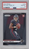 Michael Penix Jr. from the 2024 Panini Prizm set graded by PSA and given an overall grade of 10.