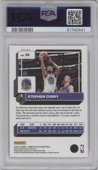 Stephen Curry from the 2022-23 Panini Donruss Optic  set featuring a Holo parallel graded by PSA and given an overall grade of 9.