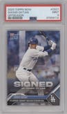 Shohei Ohtani from the 2023 Topps Now set graded by PSA and given an overall grade of 9.