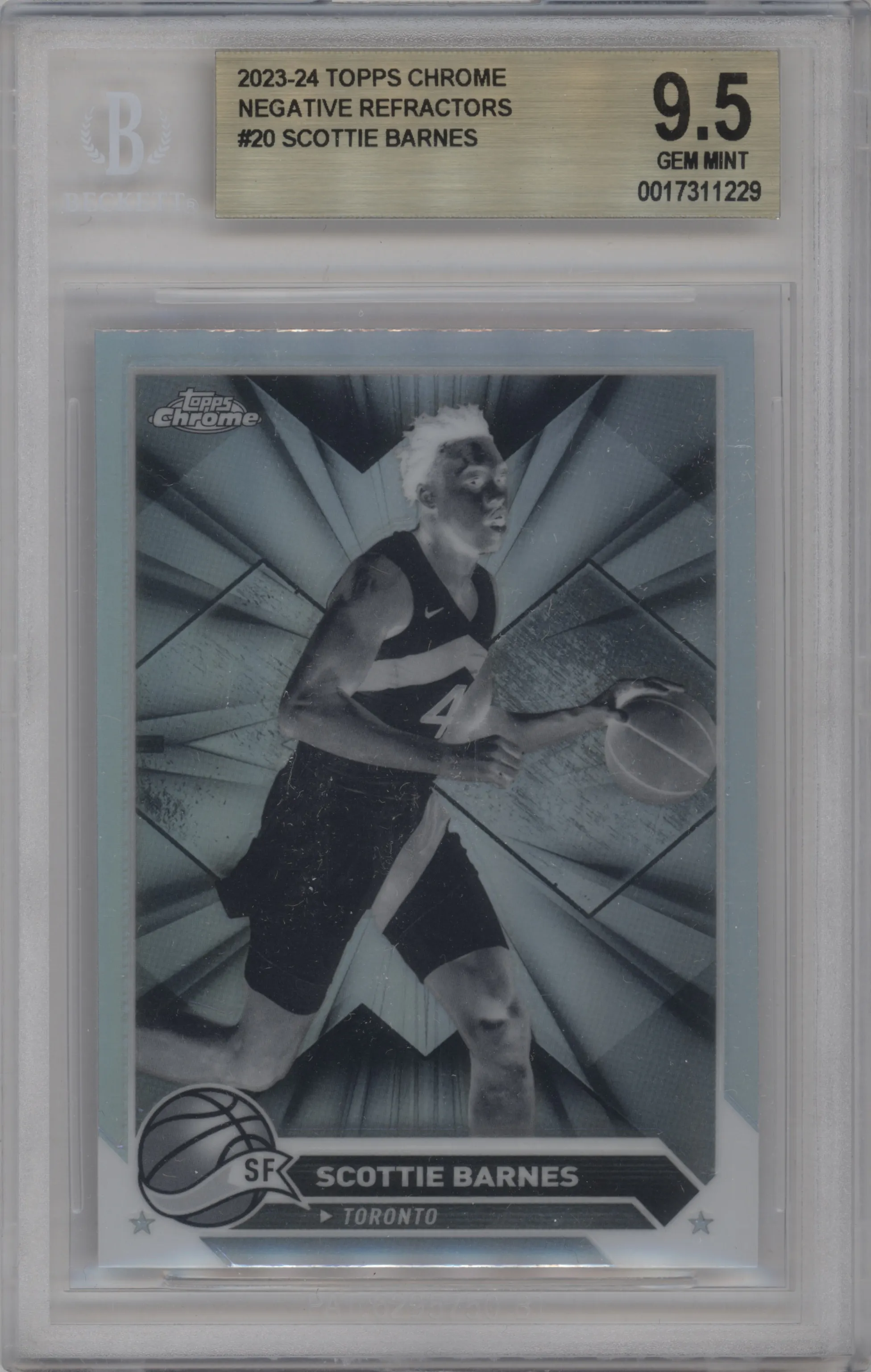 2023 Topps Chrome Scottie Barnes Negative Refractor #20 BGS 9.5