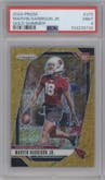 Marvin Harrison Jr. from the 2024 Panini Prizm set featuring a Gold Shimmer parallel graded by PSA and given an overall grade of 9.