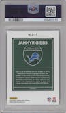 Jahmyr Gibbs from the 2023 Donruss Optic set graded by PSA and given an overall grade of 10.