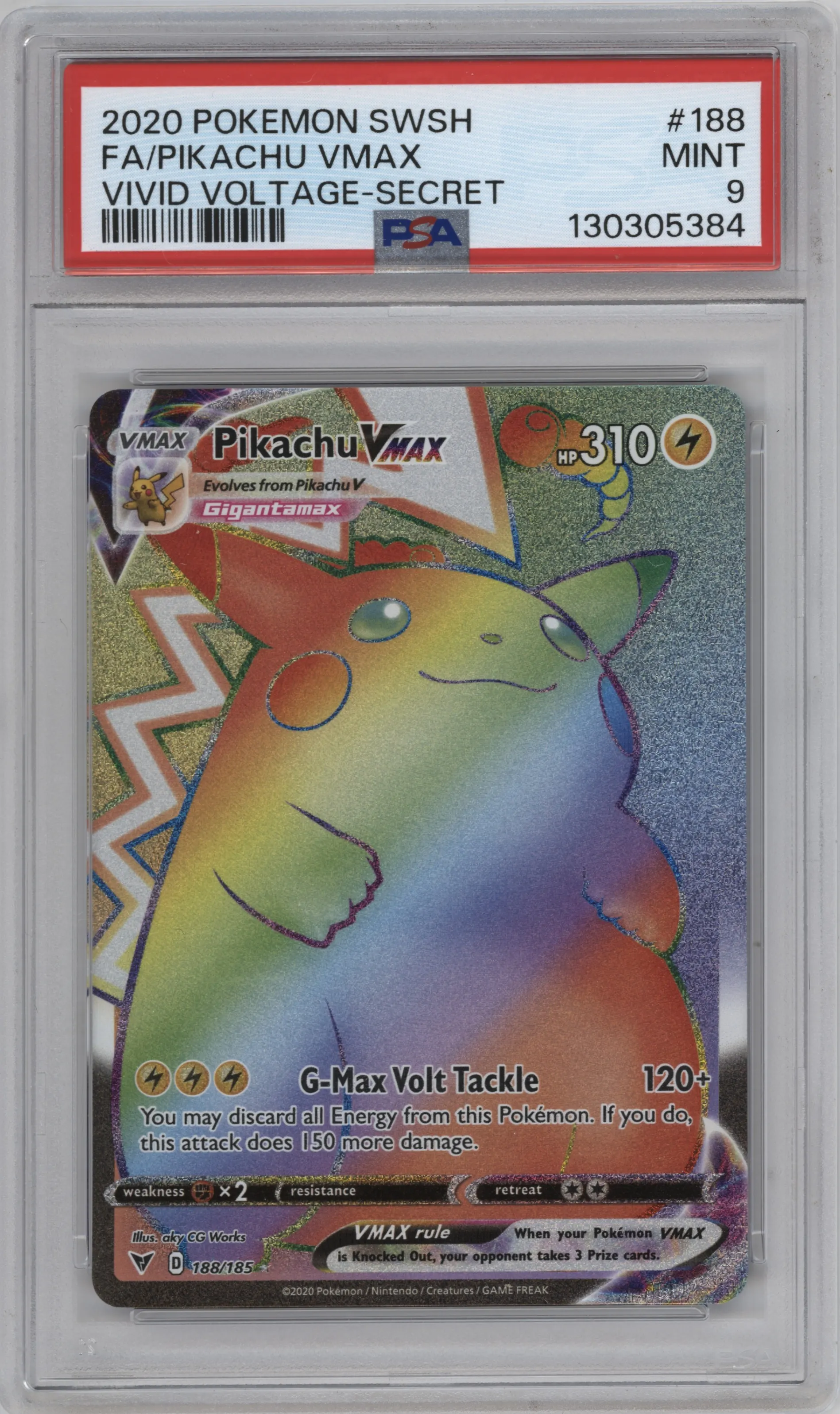 2020 Pokemon SWSH Vivid Voltage Pikachu VMAX PSA 9
