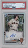 Patrick Bailey from the 2021 Bowman 1st Edition set graded by PSA and given an overall grade of 9.