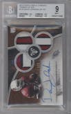 David Johnson  from the 2015 Topps Triple Threads set featuring a Silver Pigskin parallel graded by Beckett and given an overall grade of 9.