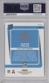 Justin Fields from the 2021 Panini Donruss Optic set featuring a Holo parallel graded by PSA and given an overall grade of 10.