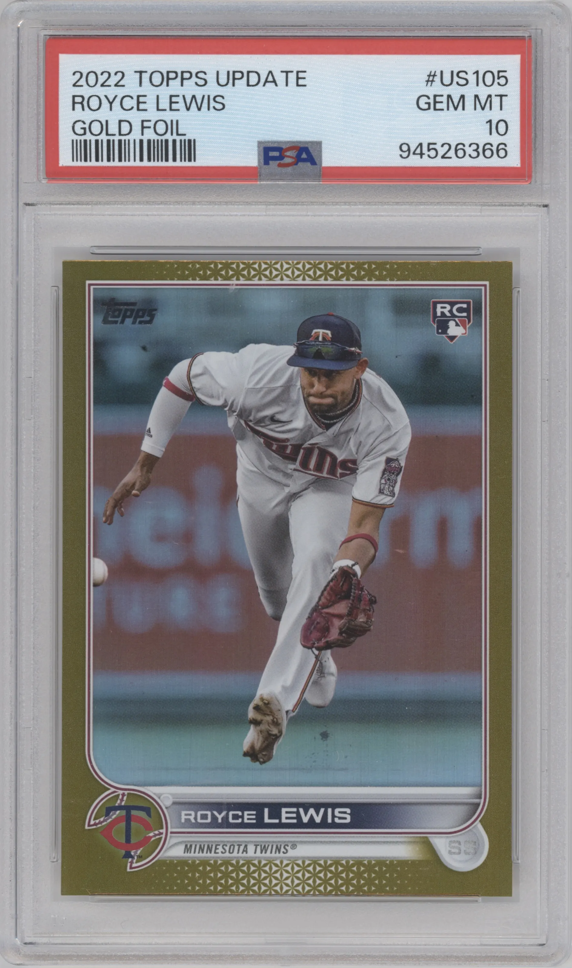 2022 Topps Update Royce Lewis Gold Foil #US105 PSA 10
