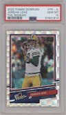 Jordan Love from the 2020 Panini Donruss set graded by PSA and given an overall grade of 10.