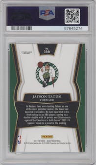 Jayson Tatum from the 2017-18 Panini Select set graded by PSA and given an overall grade of 10.