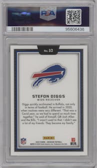 Stefon Diggs from the 2023 Panini Obsidian set graded by PSA and given an overall grade of 10.