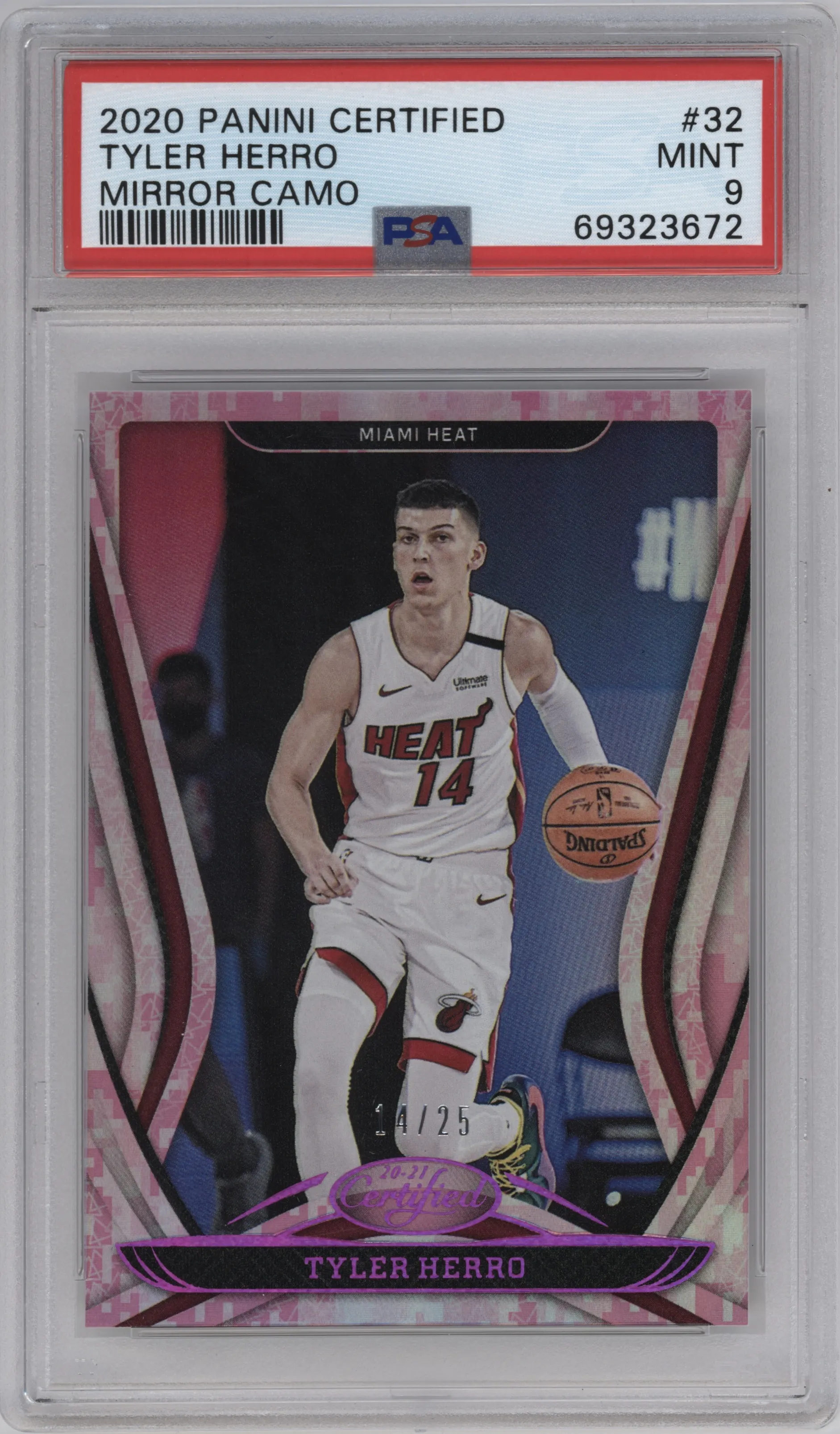 2020 Panini Certified Tyler Herro Mirror Camo #32 PSA 9