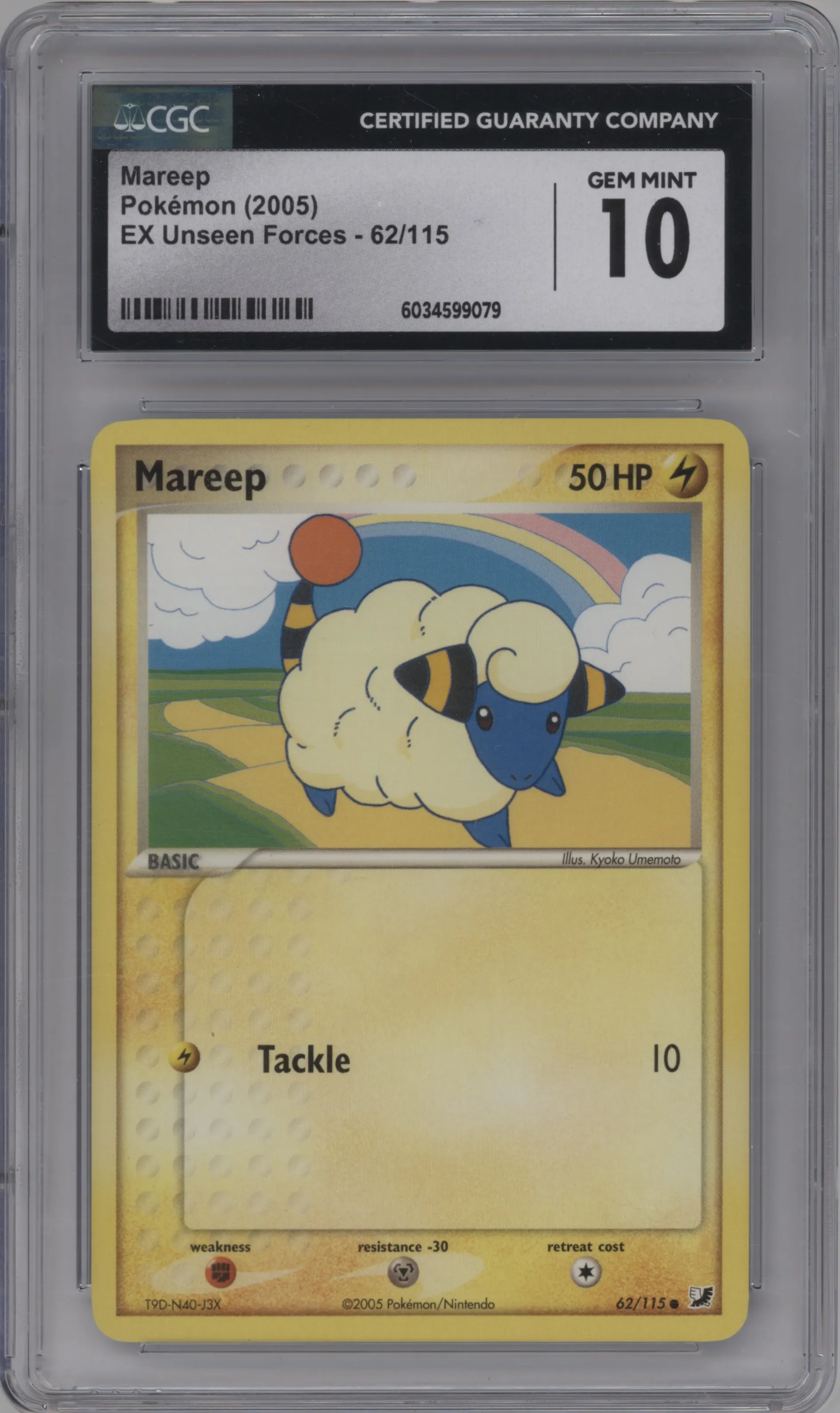 2005 Pokemon EX Unseen Forces Mareep #62 CGC 10