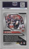 Joe Burrow from the 2024 Panini Prizm set featuring a Pandora parallel graded by PSA and given an overall grade of 10.