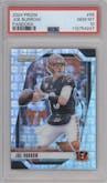 Joe Burrow from the 2024 Panini Prizm set featuring a Pandora parallel graded by PSA and given an overall grade of 10.