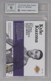 Kyle Kuzma from the 2017-18 Panini Encased set graded by Beckett and given an overall grade of 8.5.