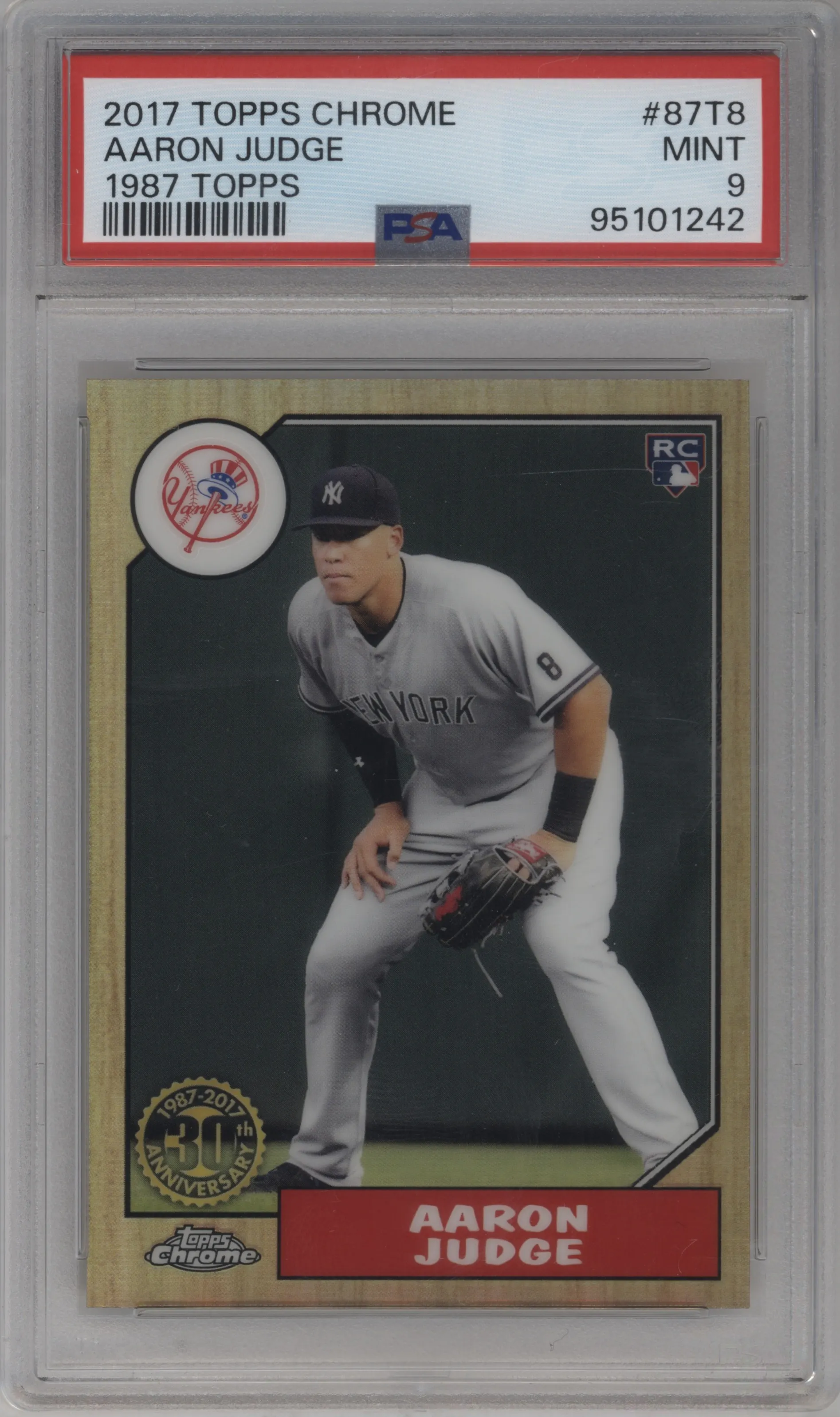 2017 Topps Chrome 1987 Topps Aaron Judge PSA 9