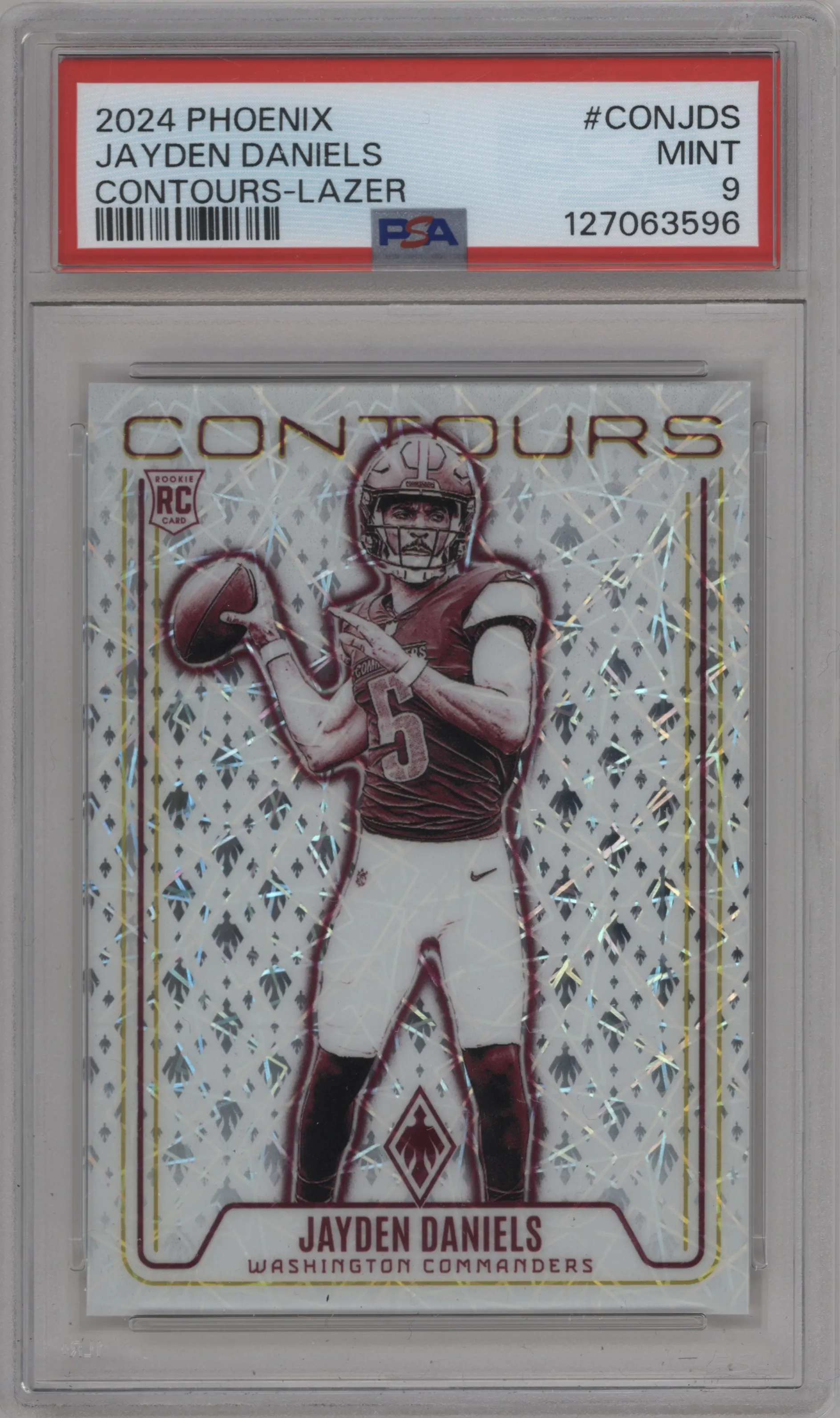 2024 Panini Phoenix Contours Jayden Daniels Lazer PSA 9