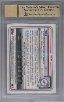 Andy Pages from the 2020 Bowman set featuring a Blue Ref. parallel graded by Beckett and given an overall grade of 9.5.