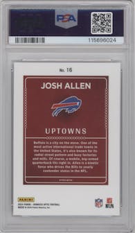 Josh Allen from the 2024 Donruss Optic set graded by PSA and given an overall grade of 10.