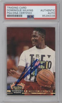 Dominique Wilkins from the 1992-93 Topps Stadium Club set graded by PSA and given an overall grade of 0.