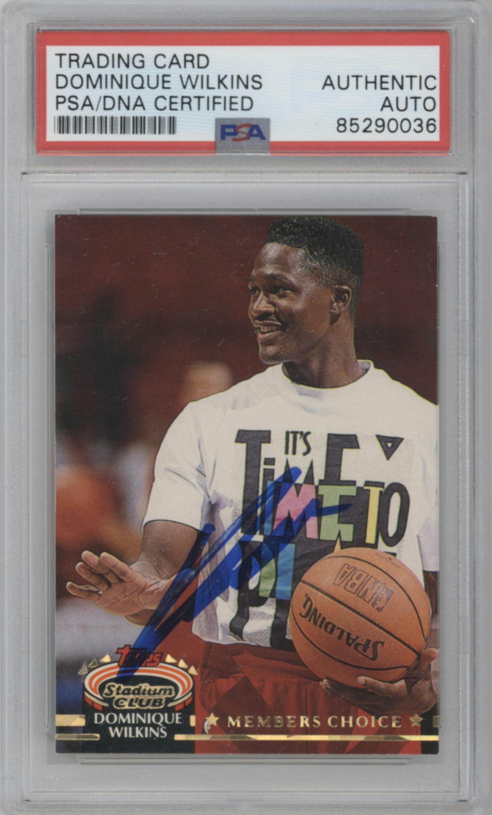Dominique Wilkins from the 1992-93 Topps Stadium Club set graded by PSA.