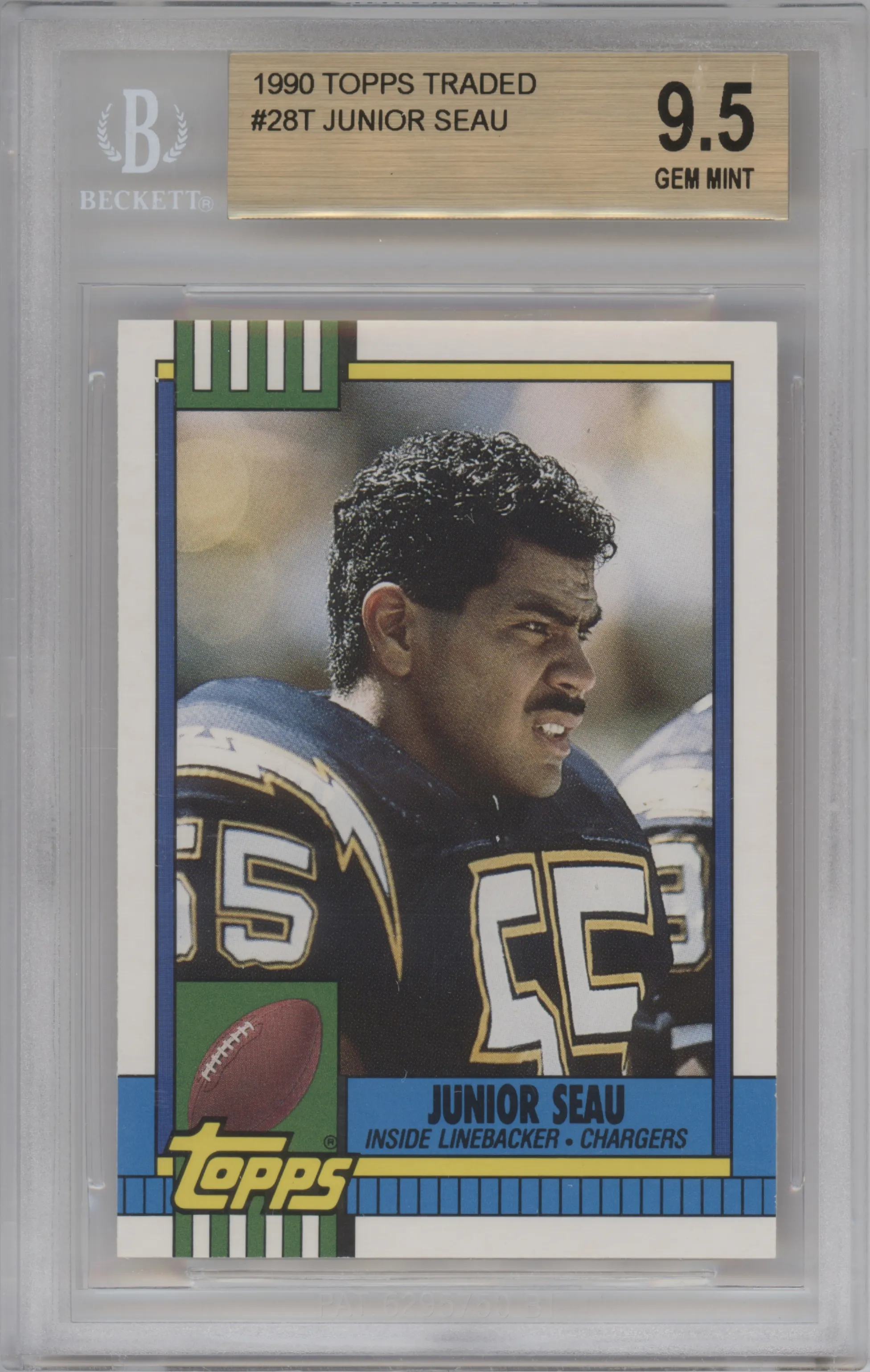 1990 Topps Traded Junior Seau BGS 9.5