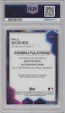 Paul Skenes from the 2023 Bowman's Best set featuring a Blue Refractor parallel graded by PSA and given an overall grade of 10.