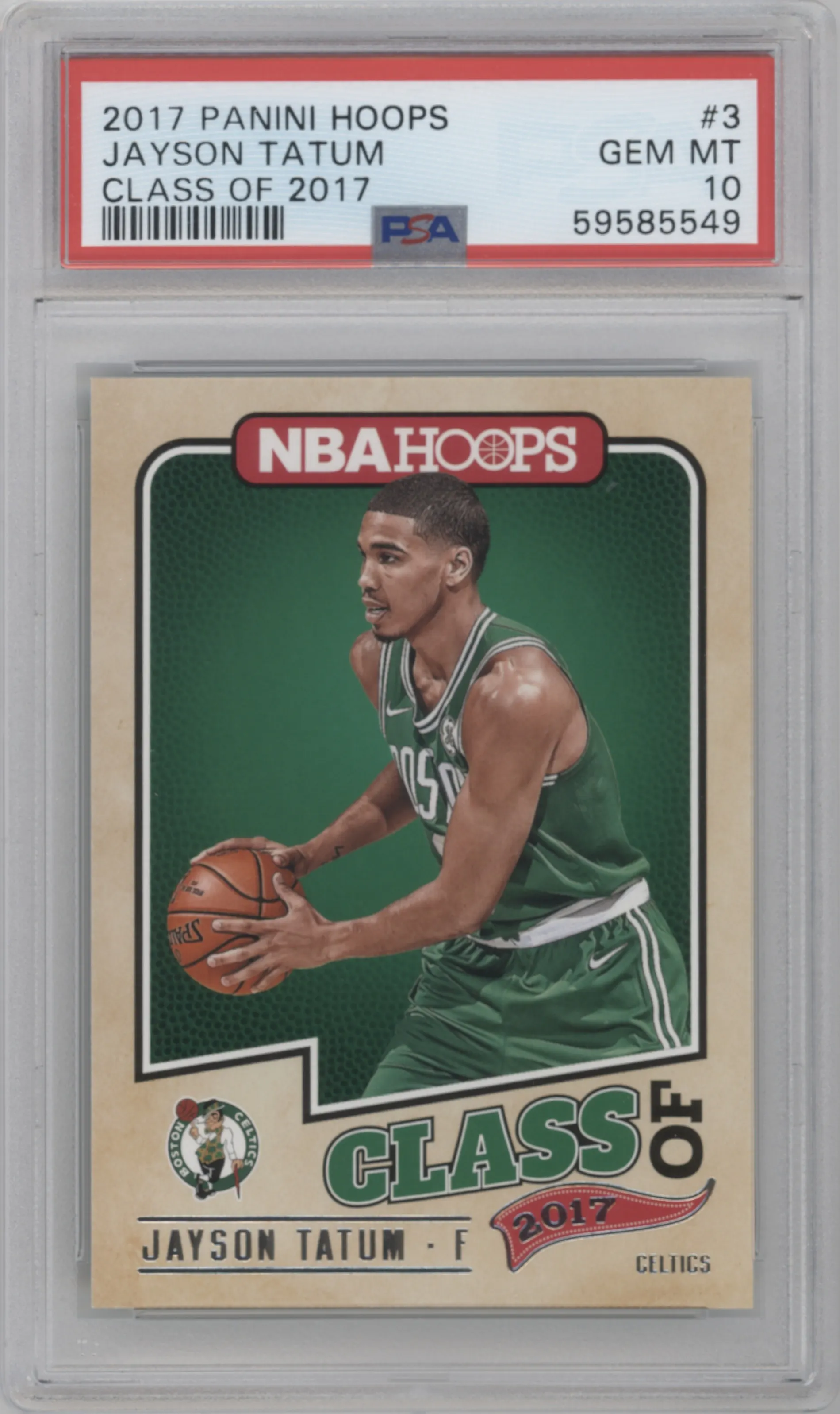 2017 Panini NBA Hoops Class of 2017 Jayson Tatum #3 PSA 10