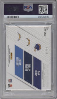 Dan Fouts/Philip Rivers/Justin Herbert from the 2021 Panini Phoenix set graded by PSA and given an overall grade of 9.