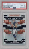 Caleb Williams from the 2024 Panini Rookies & Stars set featuring a White parallel graded by PSA and given an overall grade of 10.