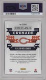 Caleb Williams from the 2024 Panini Rookies & Stars set featuring a White parallel graded by PSA and given an overall grade of 10.