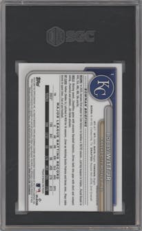 Bobby Witt Jr. from the 2024 Bowman Chrome Mega Box set graded by SGC and given an overall grade of 9.5.