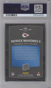 Patrick Mahomes II from the 2017 Panini Donruss Optic set graded by PSA and given an overall grade of 10.