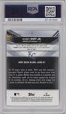 Bobby Witt Jr. from the 2022 Bowman’s Best   set featuring a Blue Refractor  parallel graded by PSA and given an overall grade of 9.