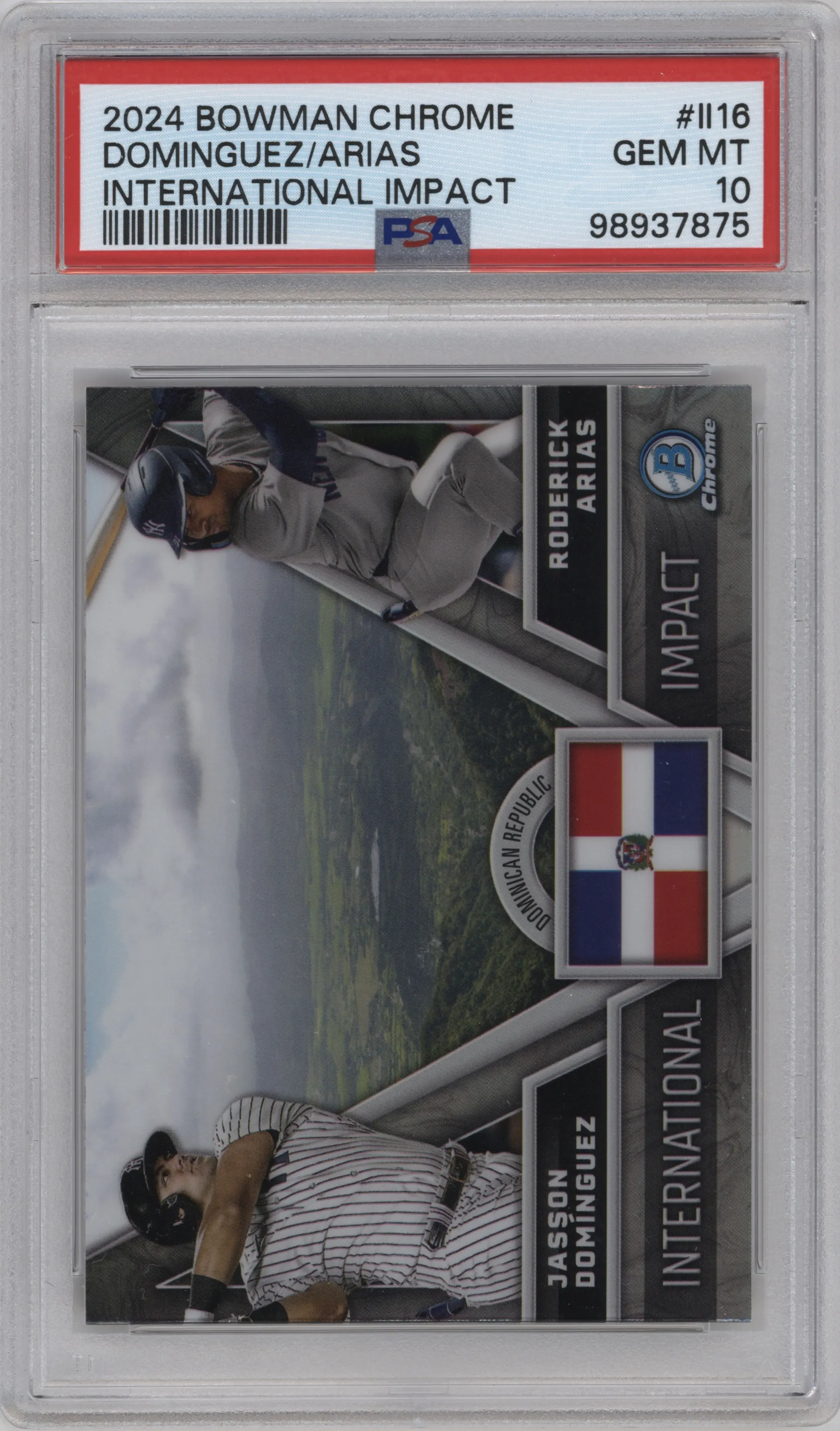 2024 Bowman Chrome Int.Impact Jasson Dominguez/Roderick Arias PSA 10