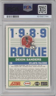 Deion Sanders from the 1989 Score set graded by PSA and given an overall grade of 9.