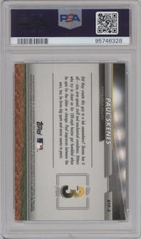 Paul Skenes from the 2024 Bowman set graded by PSA and given an overall grade of 10.