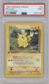 Pikachu from the 1999 Pokemon set graded by PSA and given an overall grade of 9.