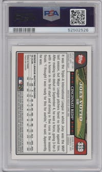 Joey Votto from the 2008 Topps set graded by PSA and given an overall grade of 10.