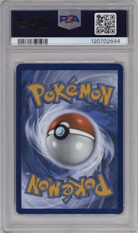 Team Rocket's Meowth from the 2025 Pokemon SV set graded by PSA and given an overall grade of 10.