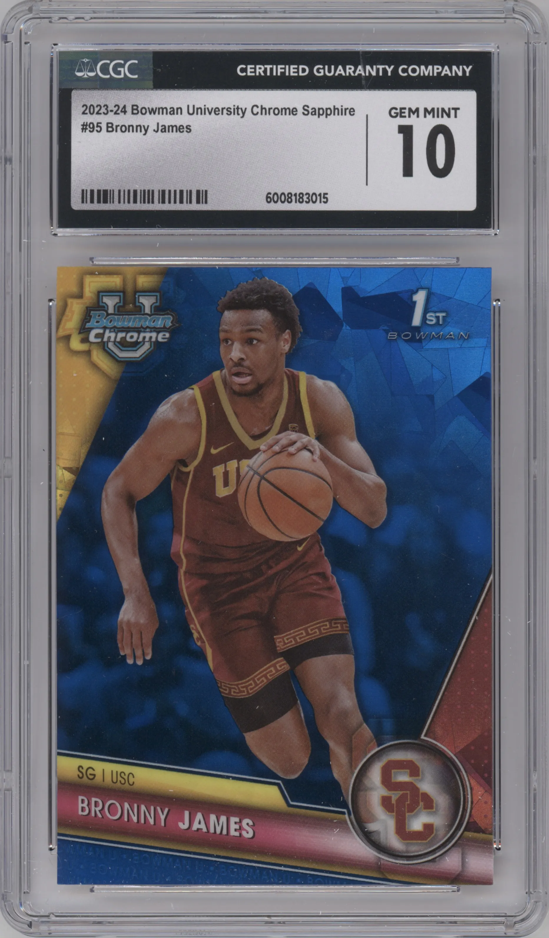 2023 Bowman U Chrome Sapphire Bronny James CGC 10